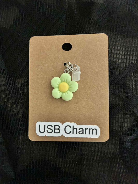 Green Flower Dust Charm