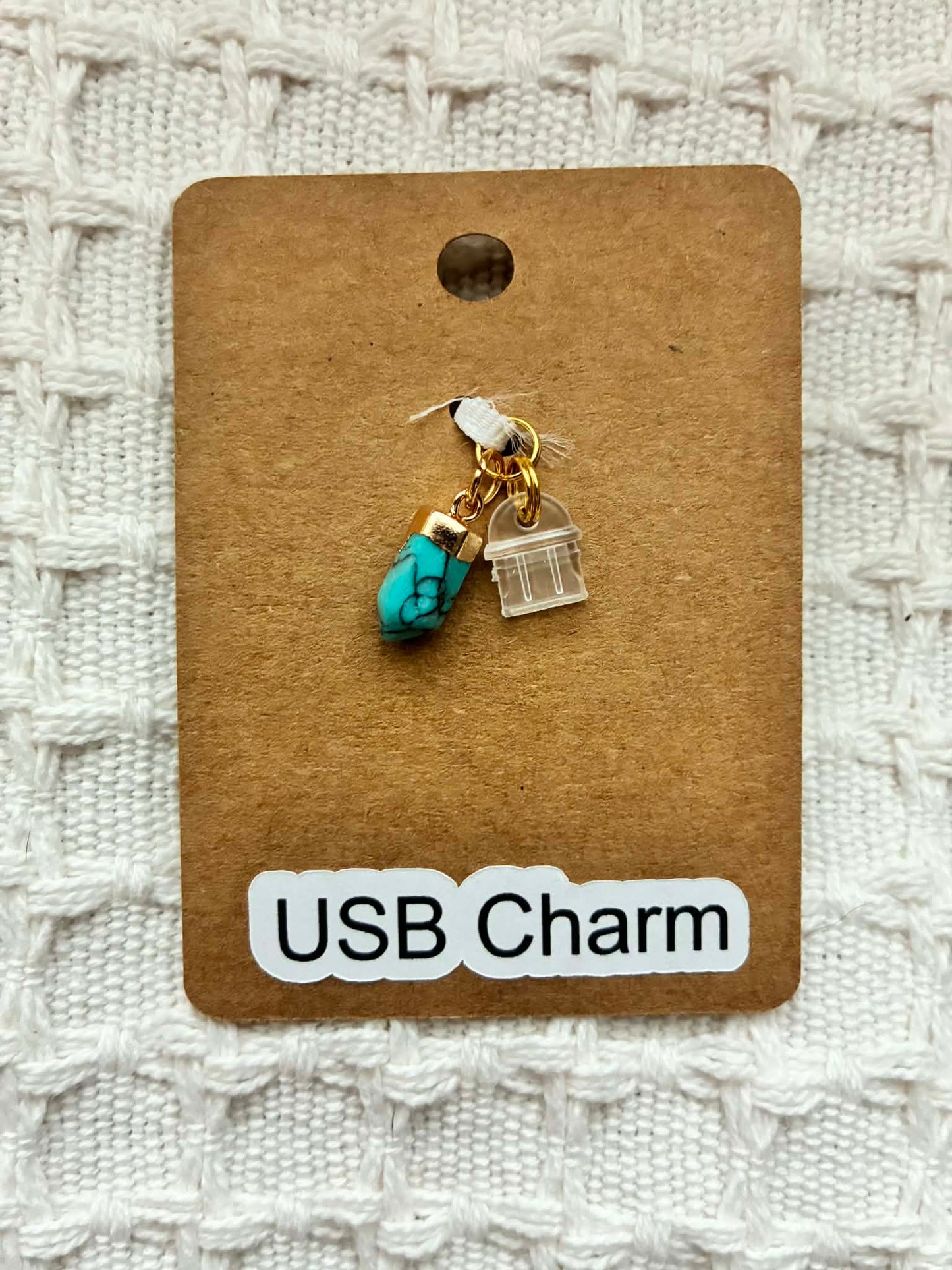 Marble gem dust charm