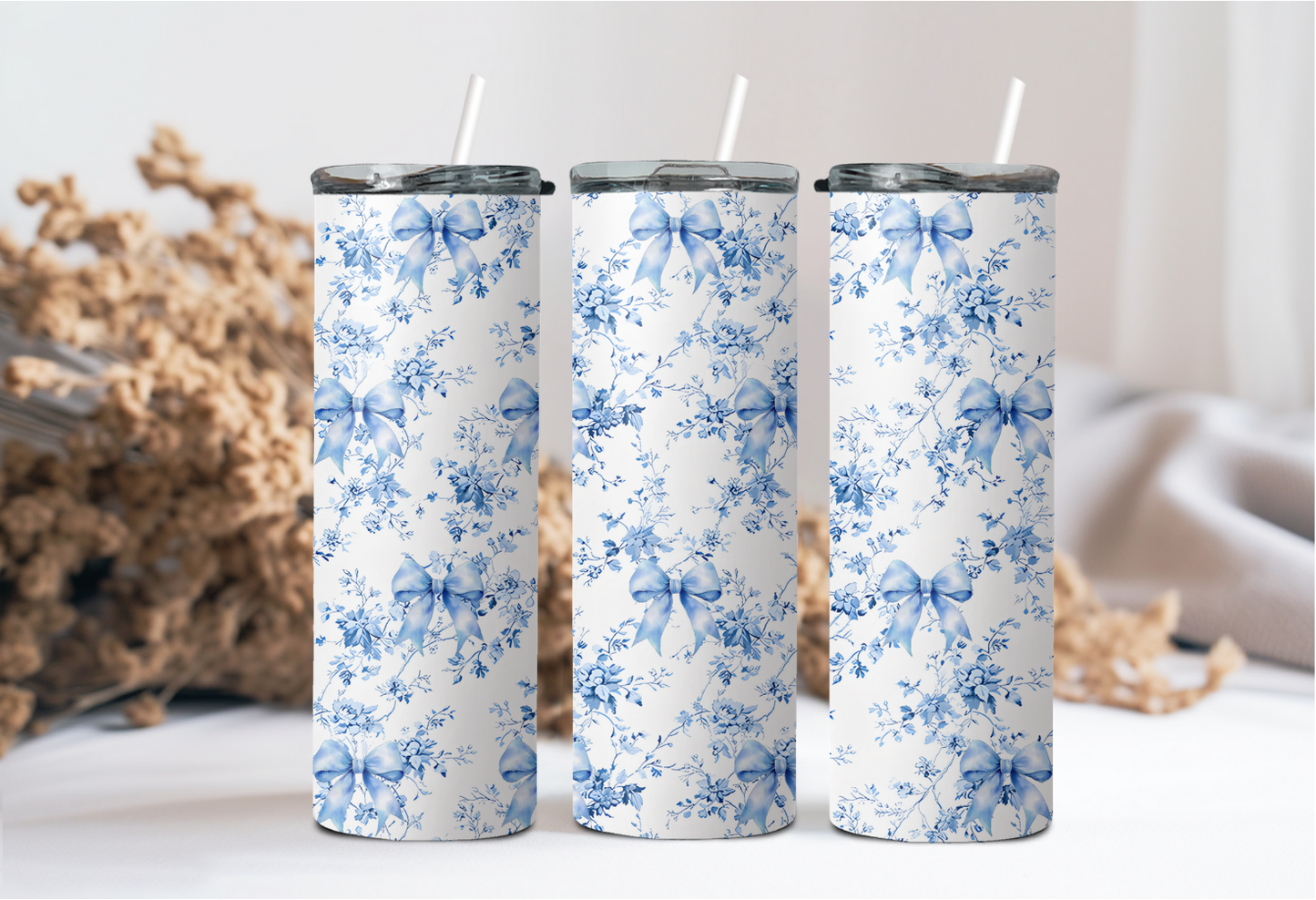Blue Coquette Bows Tumbler