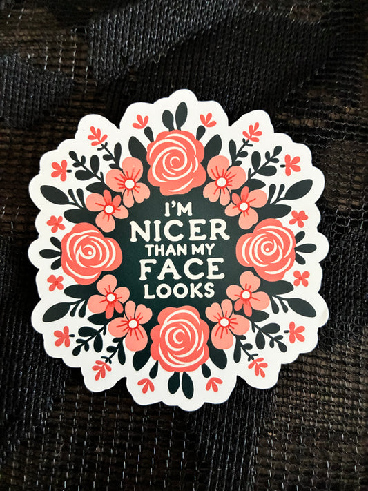 Nicer Than My Face Sticker
