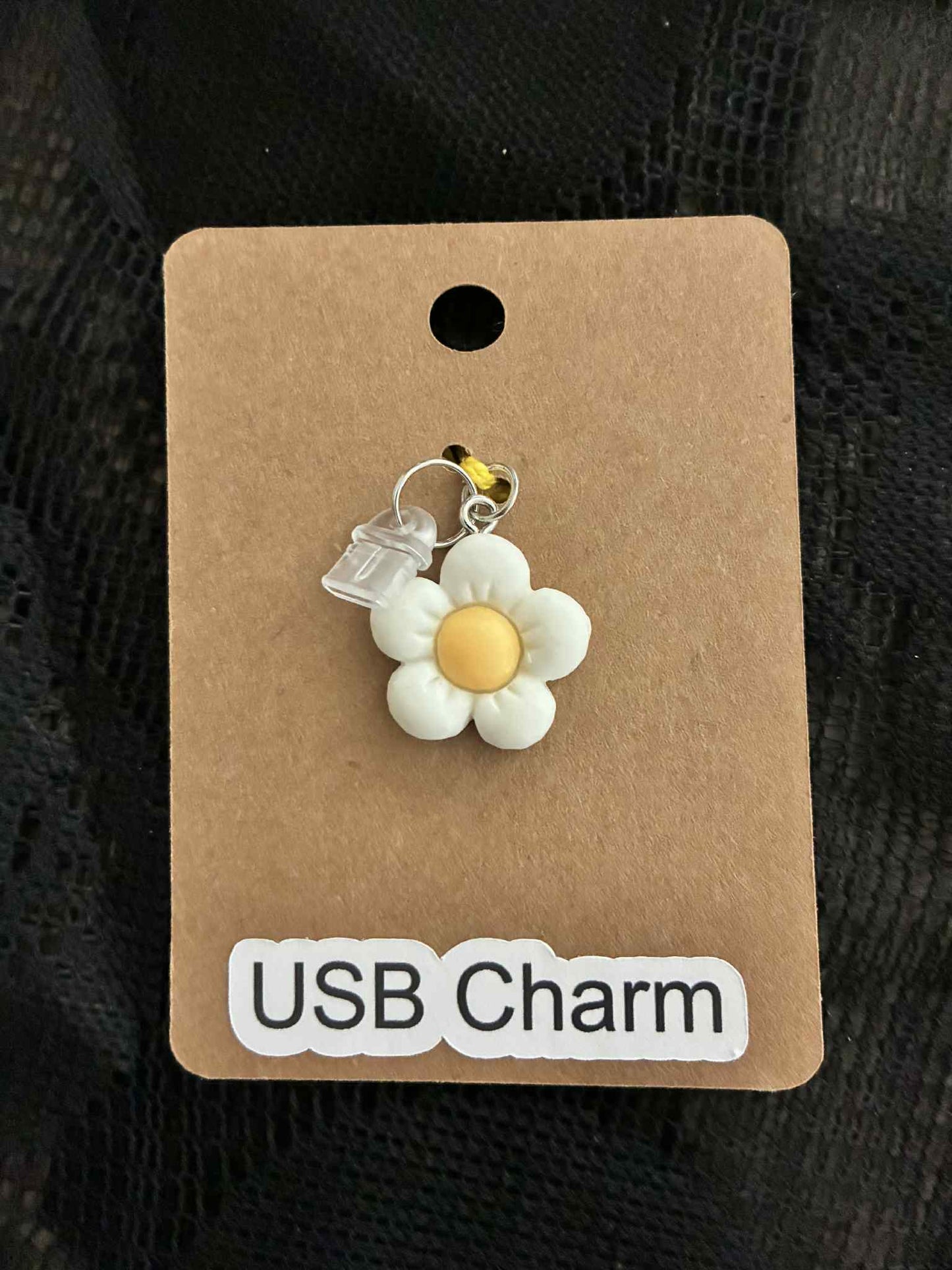 White Flower Dust Charm