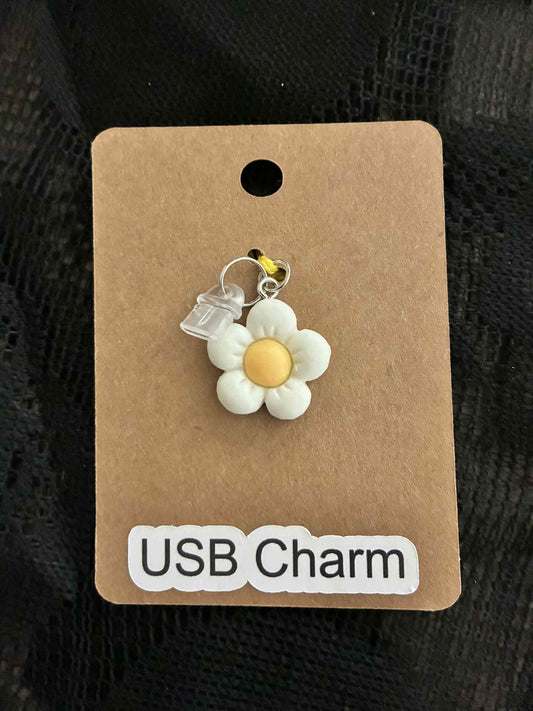 White Flower Dust Charm