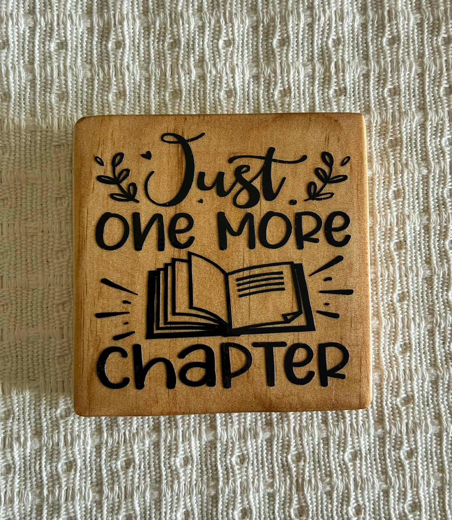 One More Chapter Coaster in black