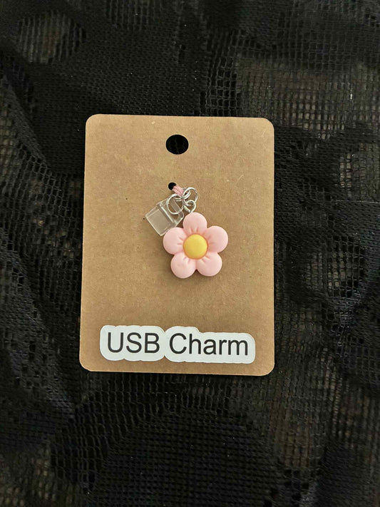 Pink Flower Dust Charm
