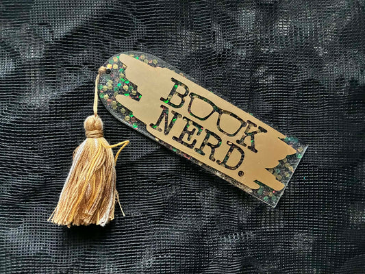 Sparkle tan book nerd bookmark