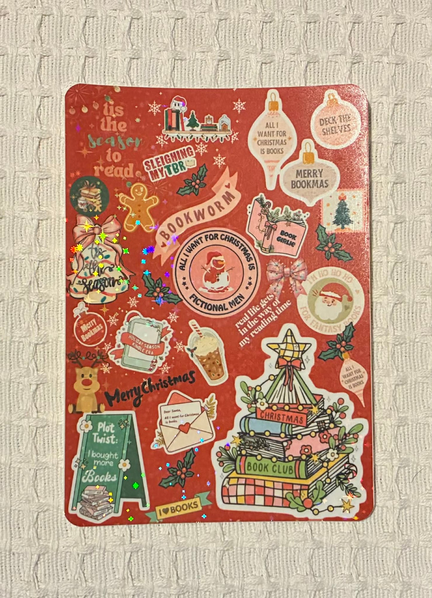 All I Want For Christmas insert in red