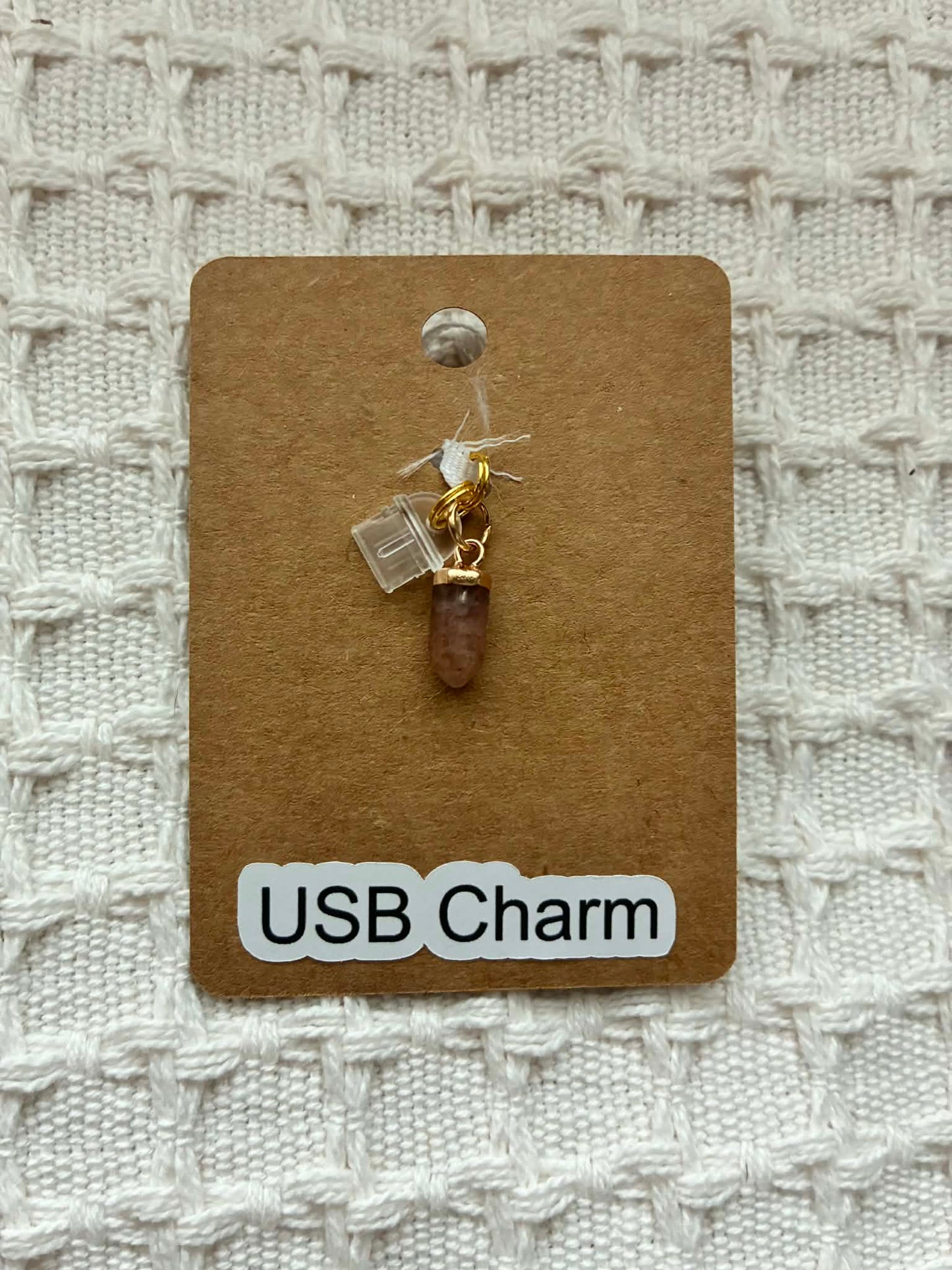 Dark pink crystal dust charm