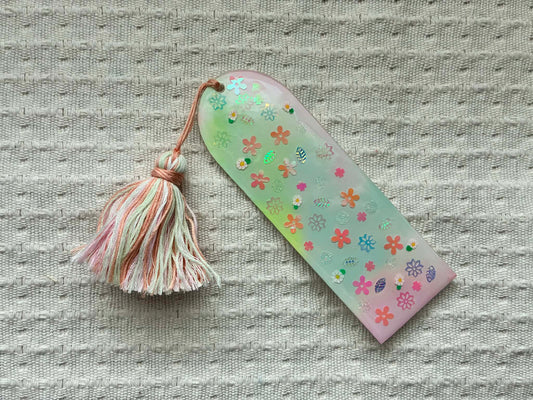 Flower Tie Dye Bookmark