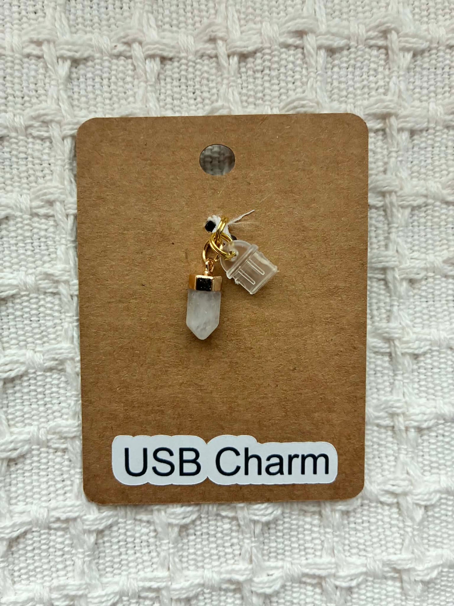 White crystal dust charm