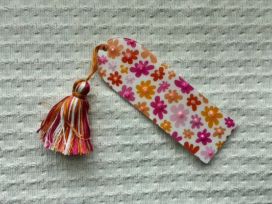 Pink Flower Power Bookmark