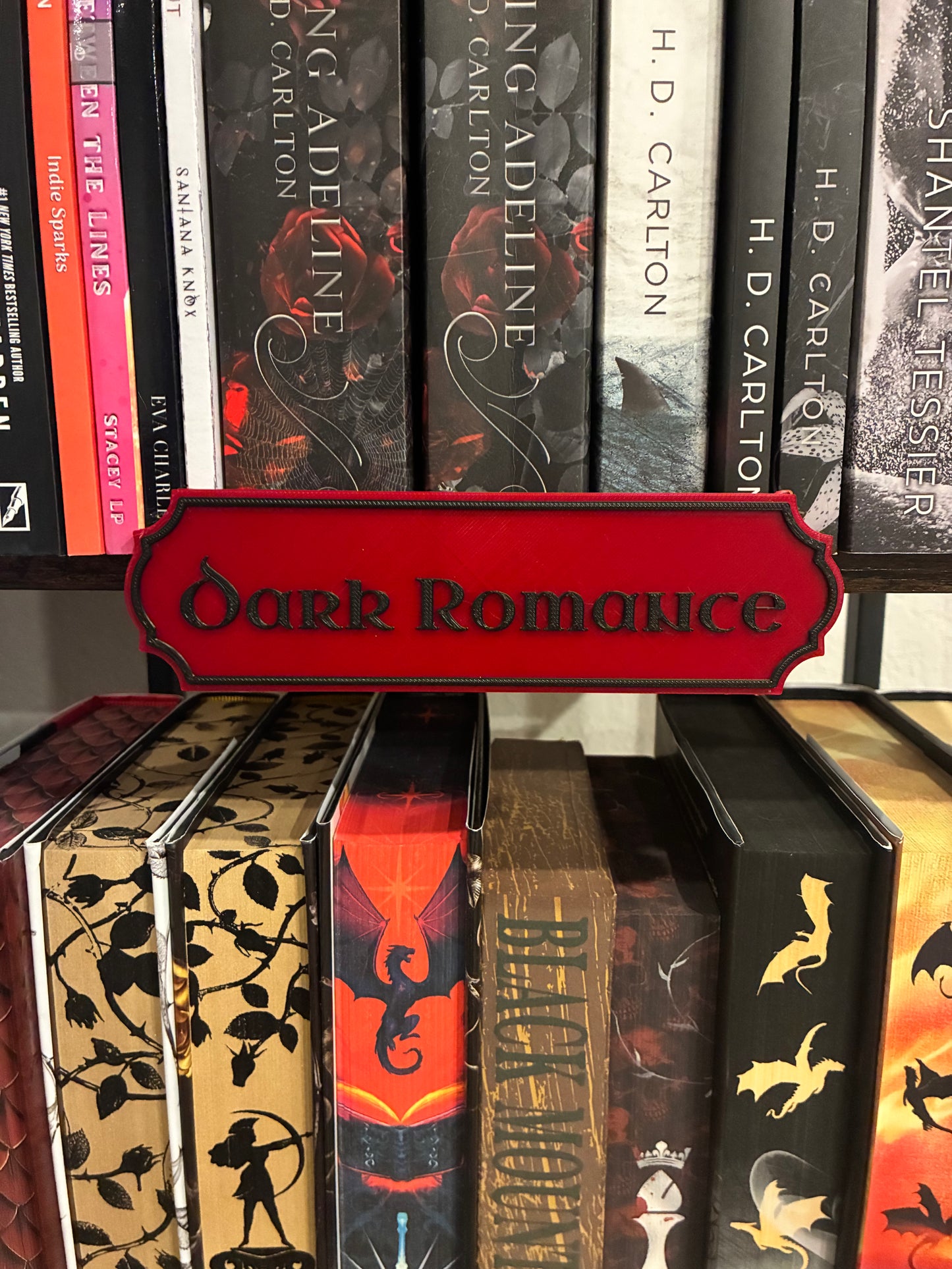 Dark Romance bookshelf sign