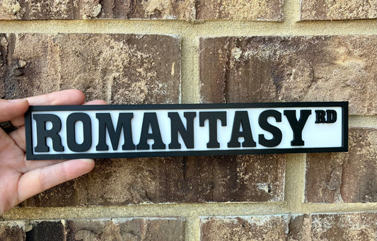Romantasy bookshelf street sign
