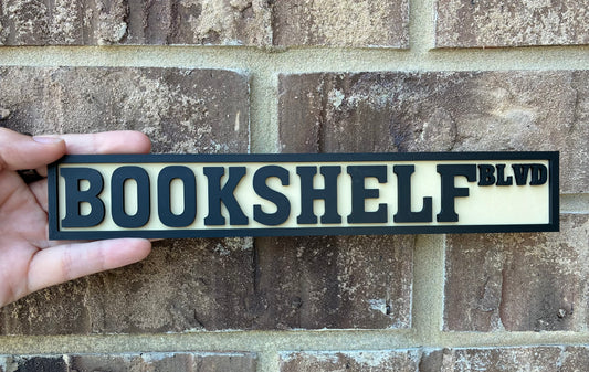 Bookshelf street sign