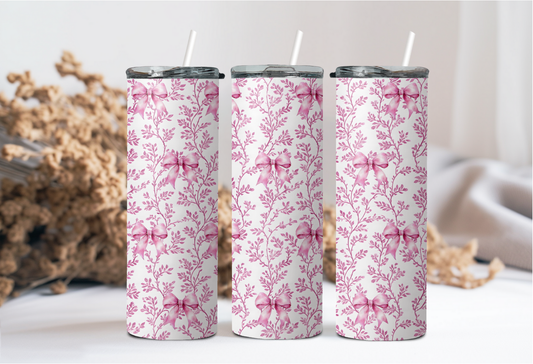 Pink Coquette Bows Tumbler