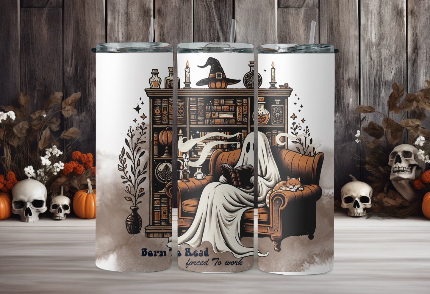 Born To Read Forced To Work Tumbler