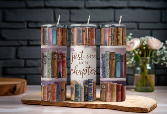 Just One More Chapter Vintage Books Tumbler