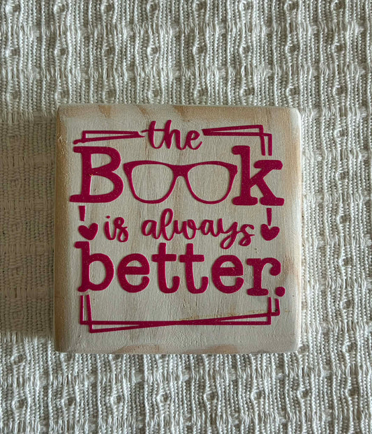 Book is always better Coaster in red